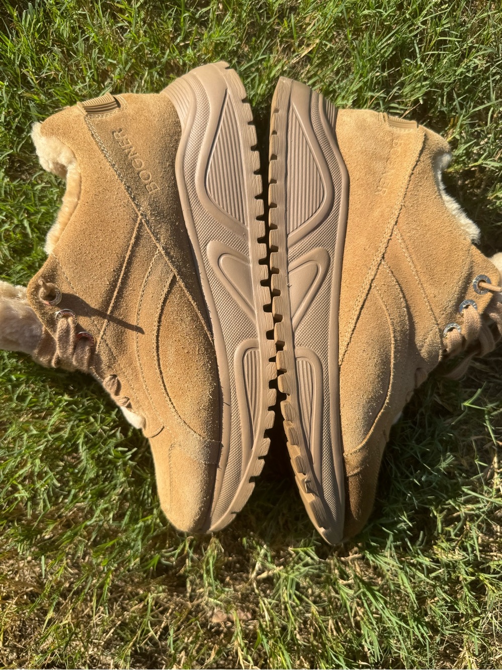 Bogner Malaga Brown Fur-Lined Suede Shearling-Lined Chunky Sneakers EU 42 - Picture 10 of 17